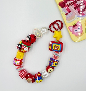 原创手作重工重油手绘珠卡通单链包挂链手机链挂件多巴胺甜美可爱