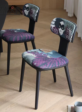 Operette椅子艺术实木餐椅家用餐厅餐桌椅设计师个性轻奢真皮椅子