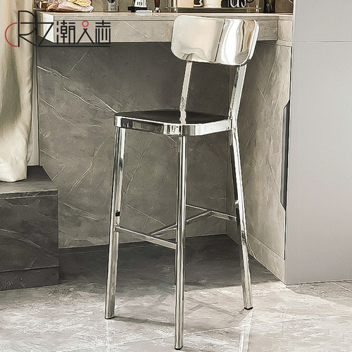 设计师靠背铁艺金属吧台凳