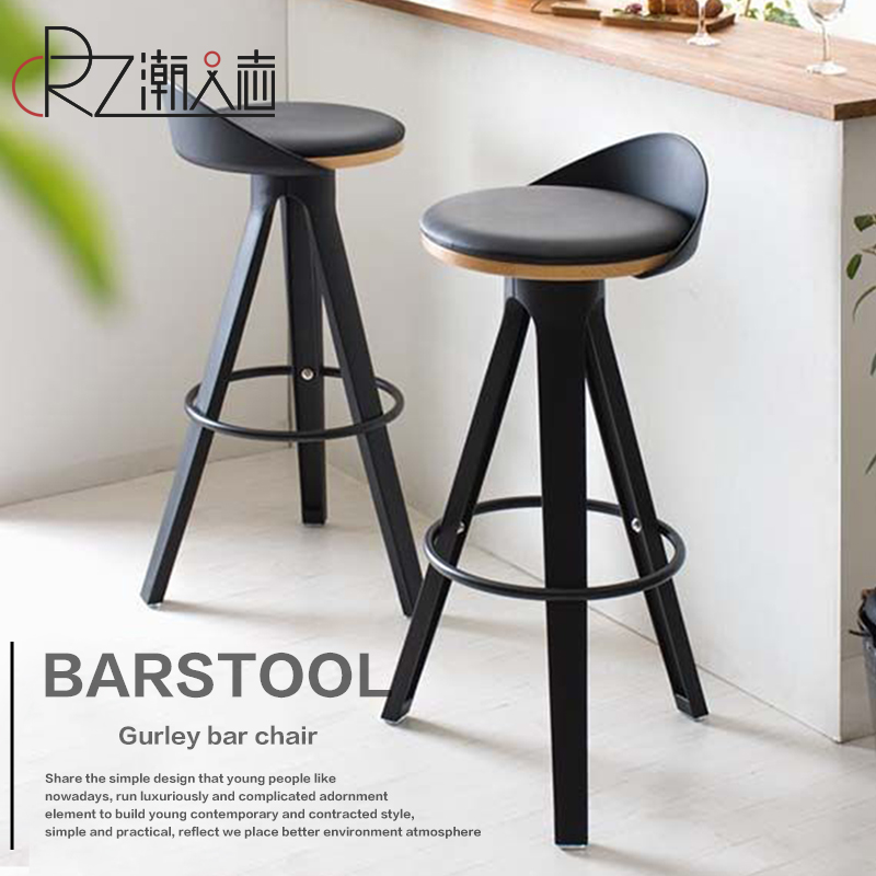 北欧个性吧台凳高创意工业时尚