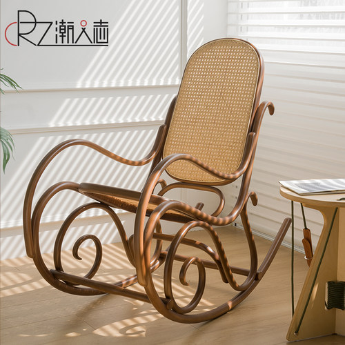复古藤面索耐特摇椅Thonet摇椅