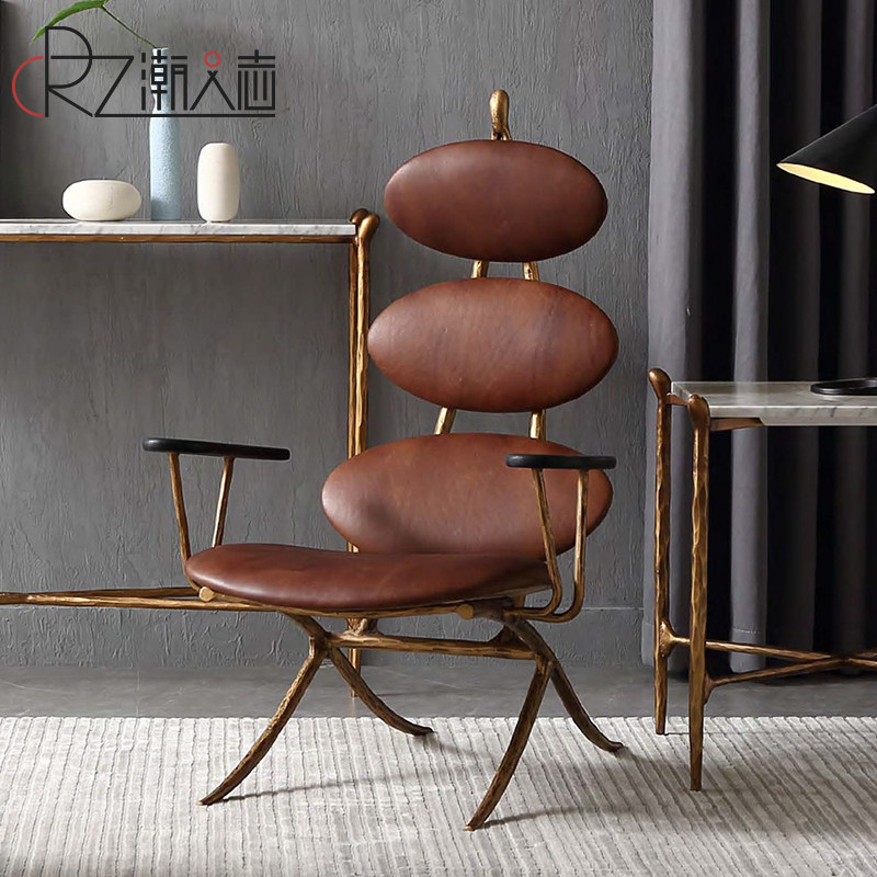 意式设计师创意时尚休闲沙发椅客厅阳台样板间轻奢现代简约单人椅