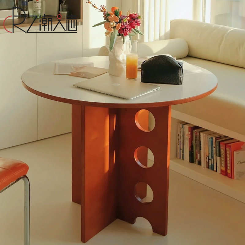 潮人志中古咖啡桌圆形餐桌