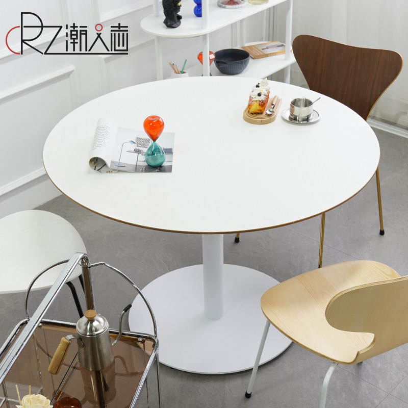 轻奢餐桌现代简约小户型防火板圆形吃饭桌子家用北欧ins白色圆桌,住宅家具,板木餐桌,淘宝优惠券,粉丝福利购,淘宝优惠卷