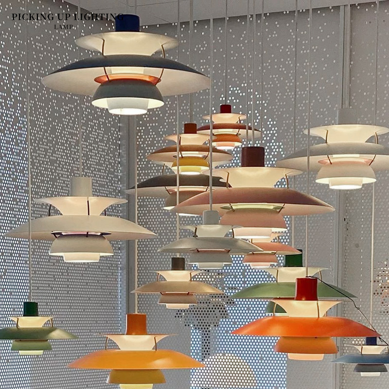 丹麦ph5北欧餐厅飞碟吊灯现代简约饭厅书房咖啡吧台岛台原木风灯