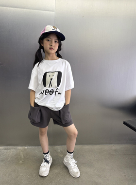 iaiammo25夏款原创设计 防污科技 卡通狗狗洋气男女儿童装短袖T恤