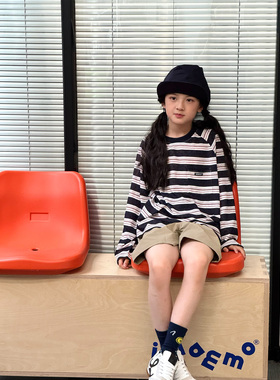 iaiammo丨25ss防晒「清凉抗皱透气}男女中大童装条纹长袖T恤/短裤