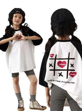 iaiammo丨24SS 原创 连连看爱心 防污面料儿童中性 拼色插肩t恤