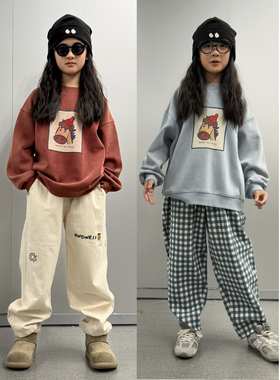 iaiammo丨 25冬原创「新年元旦小马」男女中大儿童装加绒做旧卫衣