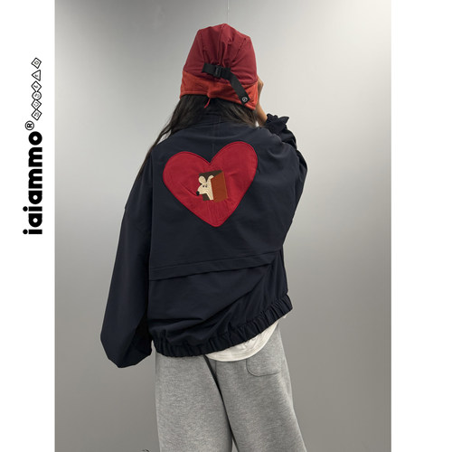 iaiammo | 26AW「插画师款」爱心男女中大童装复古软壳夹克外套