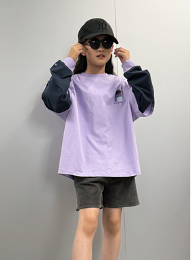 iaiammo丨原创新年「紫气东来」小马撞色假两件男女中大童装长T恤