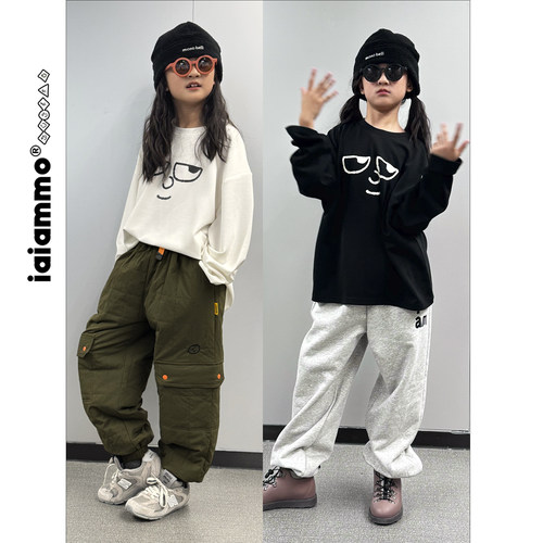 iaiammo丨原创秋冬「轻暖绒无静电」男女儿童抑菌保暖加绒表情T恤