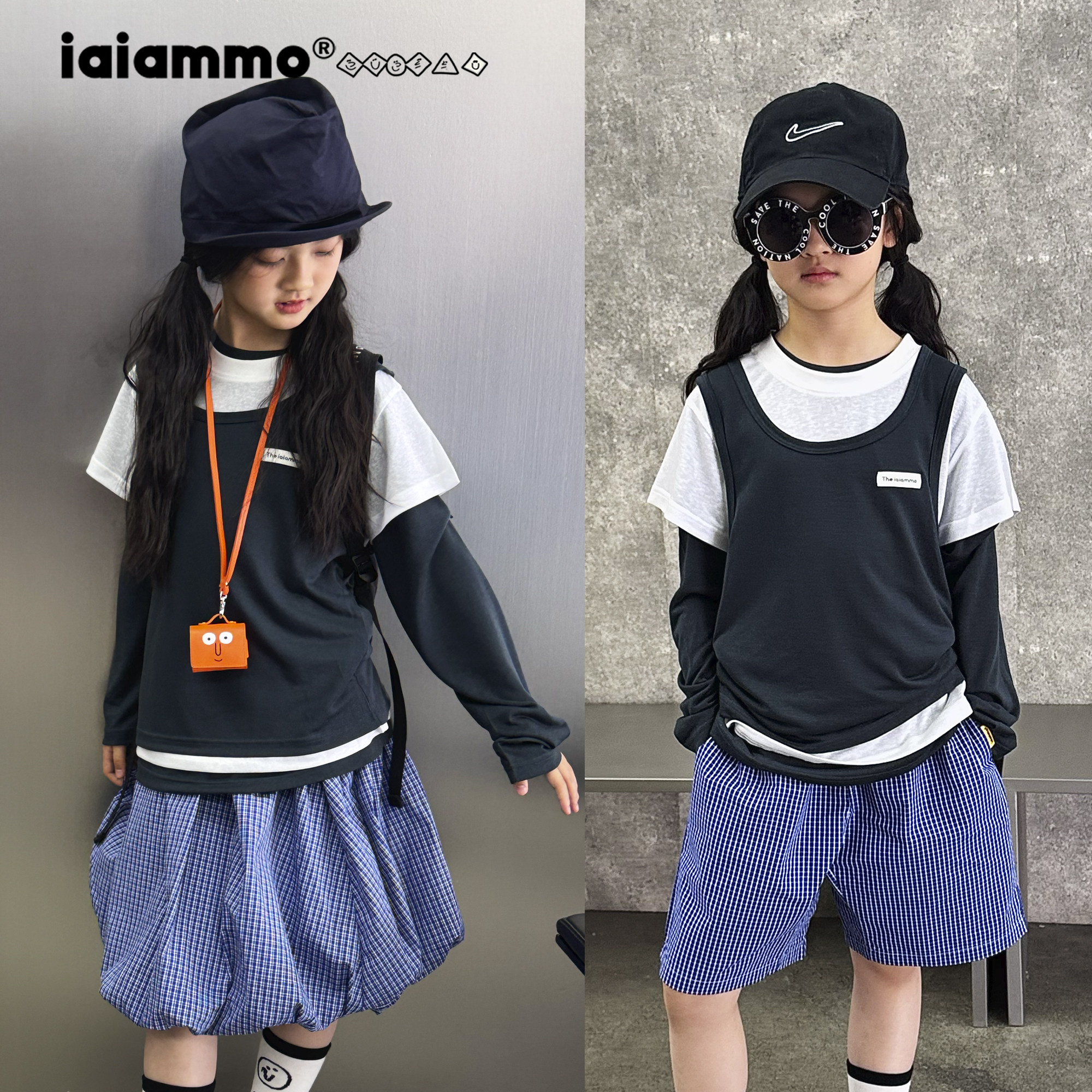 iaiammo25夏新原创设计韩版miu风洋气男女中大儿童装格子短裤短裙,童装/婴儿装/亲子装,裤子,淘宝优惠券,粉丝福利购,淘宝优惠卷