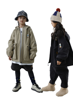 iaiammo24秋冬原创设计新品立体裁剪章仔加绒童装中性三防冲锋衣