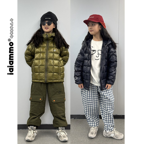 iaiammo丨25秋冬「三防轻量保暖」儿童连帽90白鸭绒童装羽绒服