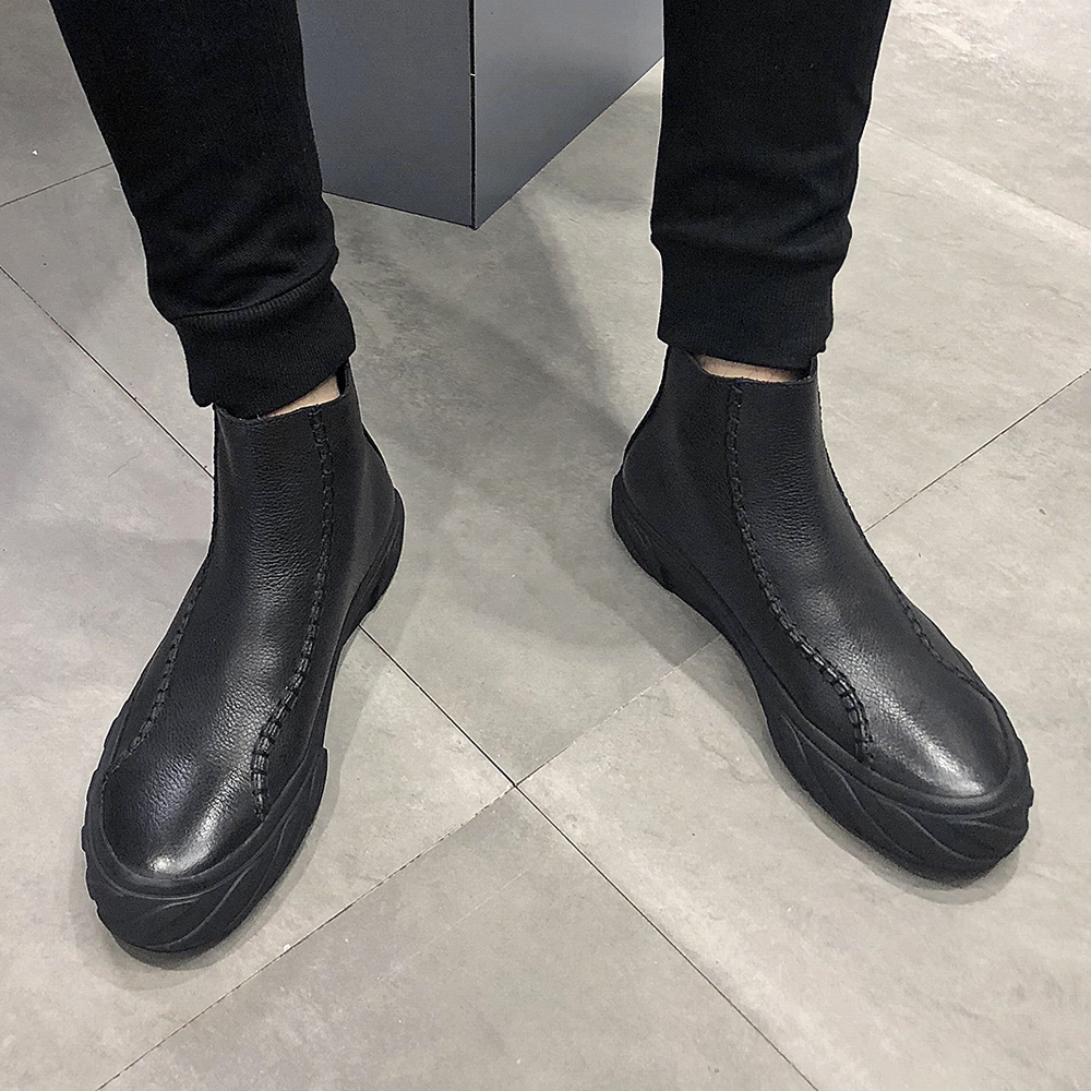 欧洲站冬季加绒棉鞋马丁靴男真皮高帮皮靴中帮短靴复古切尔西靴男在类目 流行男鞋, 靴子中 - 来自Buy2taobao.com提供专业的淘宝代购服务