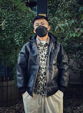 正规代理【superXY】天神 Tenjin Works 重磅枥木小牛皮 连帽夹克