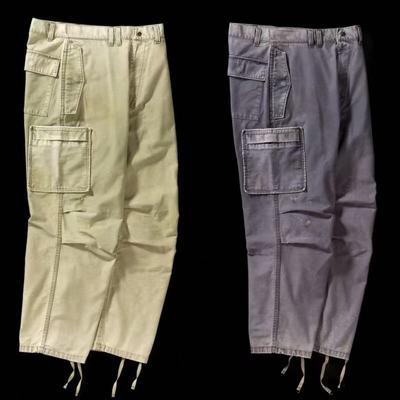 正规代理【superXY】现货 ANACHRONORM 漂白做旧宽松缎面布工装裤