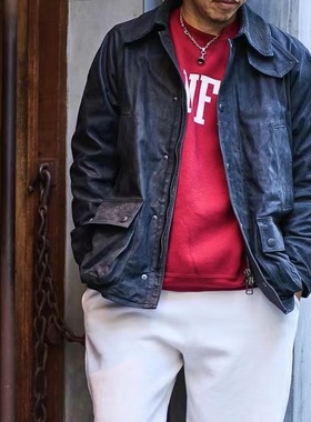 现货【superXY】天神 Tenjin Works 枥木小牛皮 限量猎装款皮衣