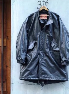 现货【superXY】天神 Tenjin Works 枥木小牛皮M-65复古皮大衣