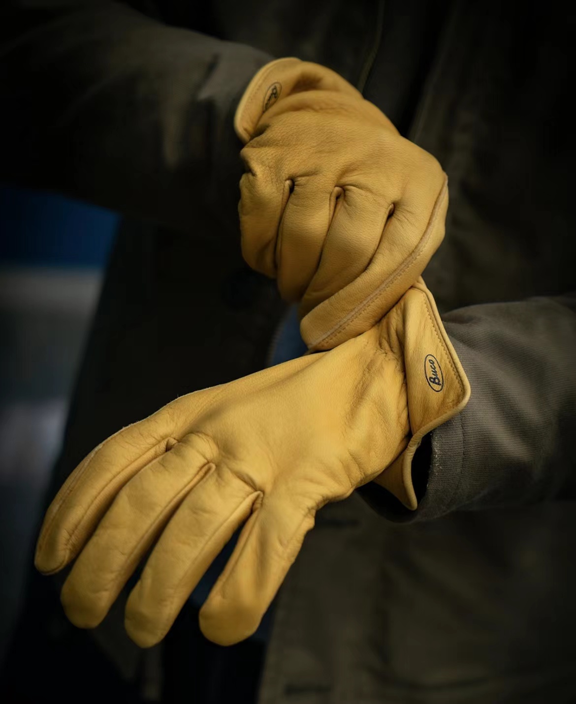 BUCO鹿皮机车手套REALMcCOY