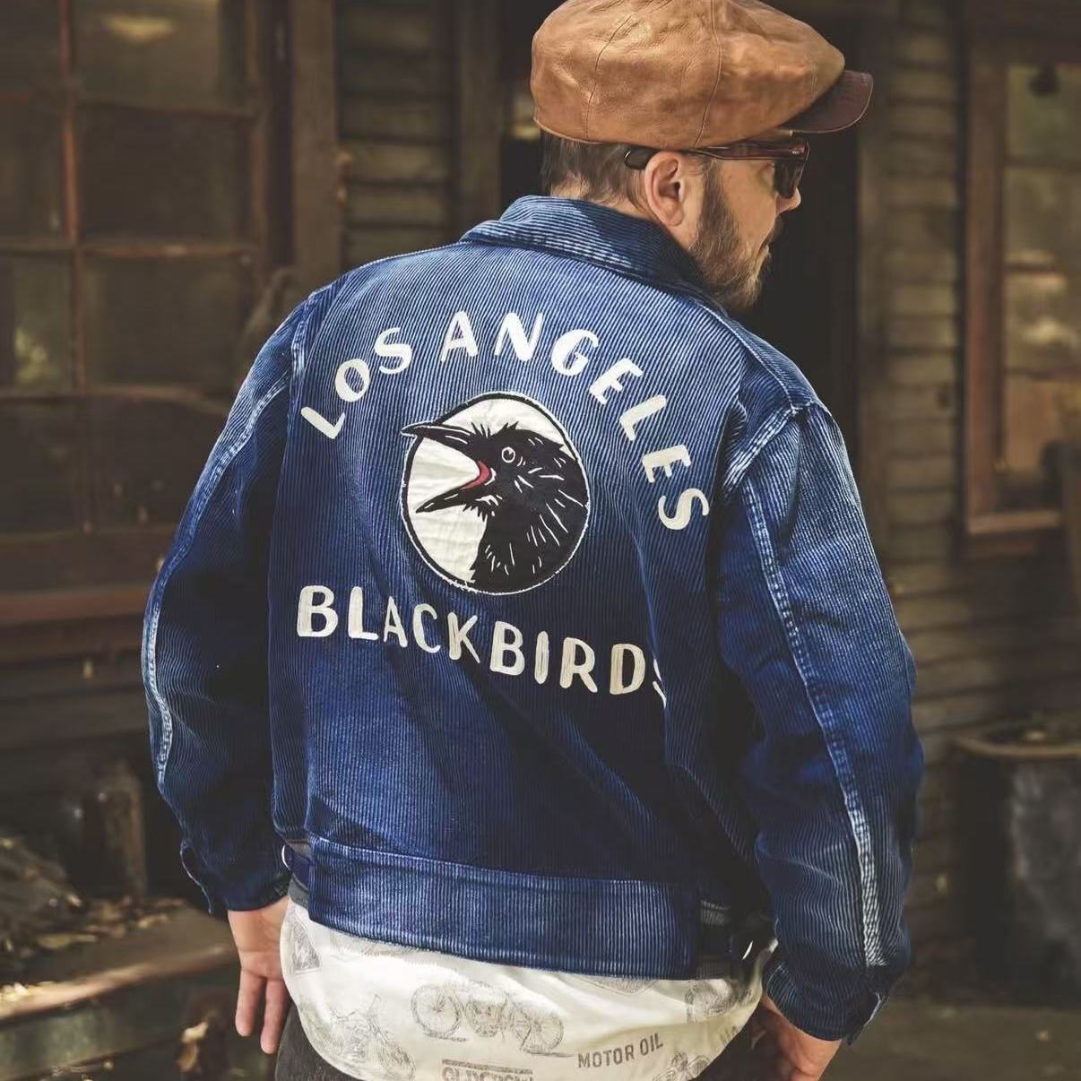 正规代理【superXY】预 OLD CROW GLAD HAND 乌鸦复古运动夹克