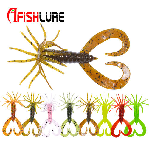 Afishlure 新款双尾软饵 75mm 2.9g 6只装 路亚假饵 路亚饵 AR16