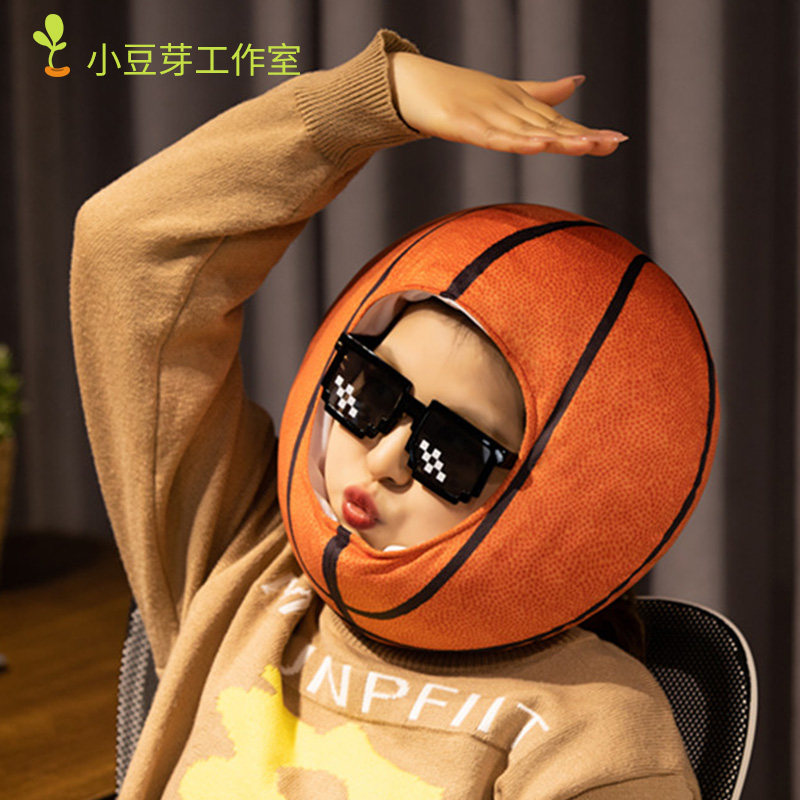 苏超体育运动会篮球足球排球头套创意帽儿童成人拍照表演搞怪道具