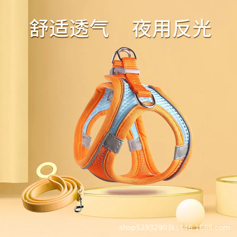 狗狗牵引绳泰迪博美背心式遛狗绳家用牵引带一套猫咪绳宠物日用品