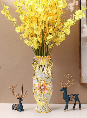 花瓶摆件 客厅 插花干花陶瓷欧式工艺品电视柜酒柜玄关装饰仿真花