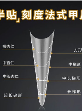 NDK纳笛蔻新品美甲超长辅助线甲片尖形长梯长方椭圆假指甲贴片
