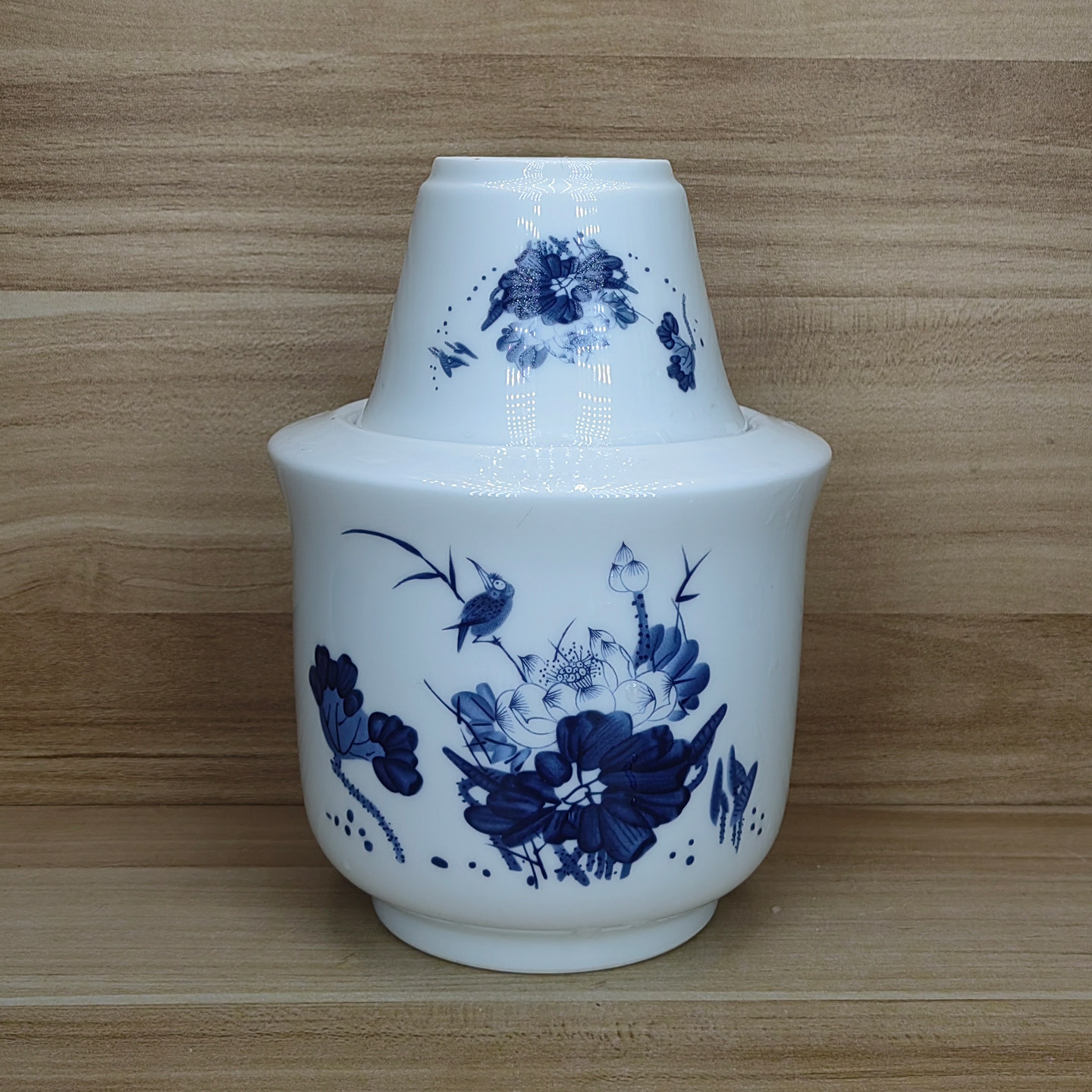 景德直销高白高温陶瓷荷塘清趣半斤白酒温酒壶黄酒烫酒器复古风