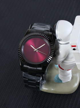 改装表蚝式PVD黑壳精钢适配nh35机械机芯纯色紫色款吸血鬼36/39mm