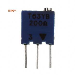 0.25W TOP OhmsTRIMMER T63YB201KT20 OHM PIN 200