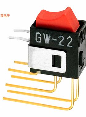 GW22RCV |通孔，直角，垂直SWITCH ROCKER DPDT 0.4VA 28V