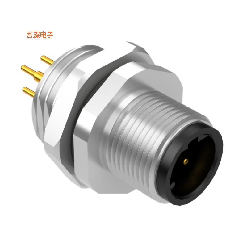 54-00372 |插头，公引脚M12 D-CODE 4POS PLUG PANEL MOUNT