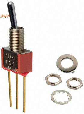7101SYWBE |面板安装SWITCH TOGGLE SPDT 0.4VA 20V