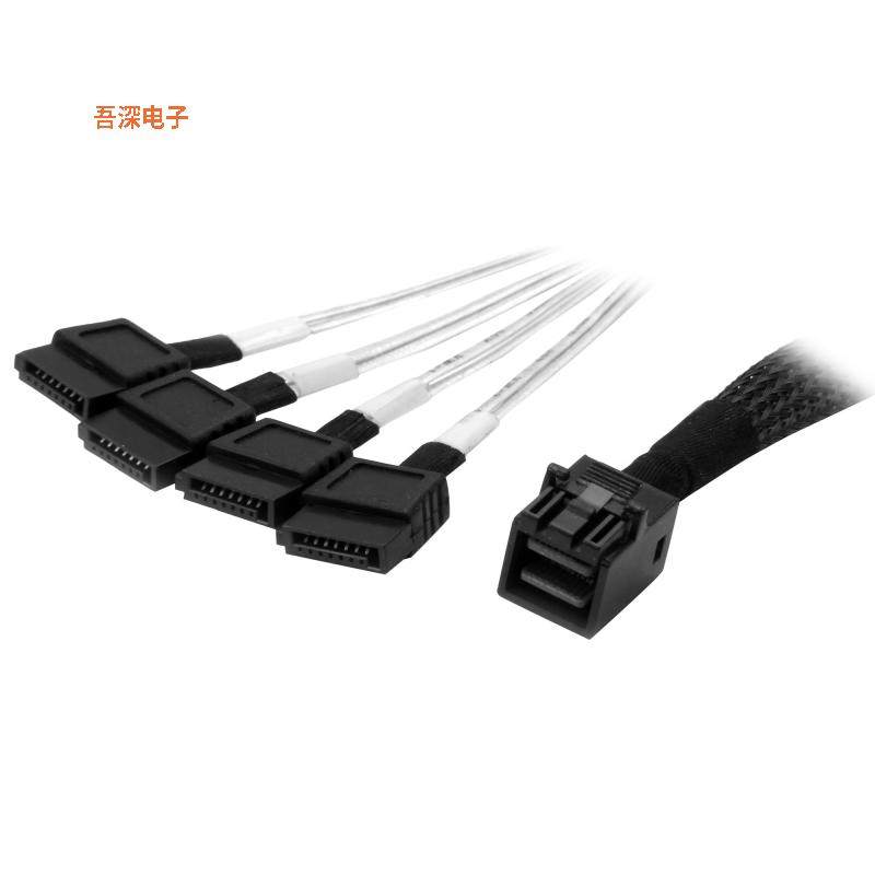SAS43SAT1M |MiniSAS，SATA1M SFF-8643 TO 4X SATA CABLE
