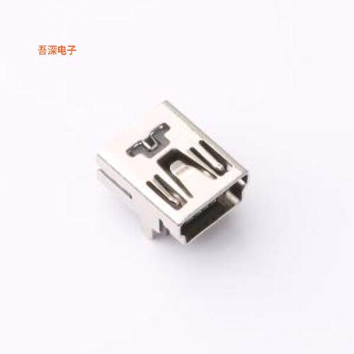 HX MINI5P 2J-T |5P母头90度前两脚插件 铜壳USB弯插