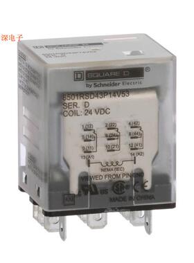 8501RSD43P14V53 |可插PLUG IN RELAY, TYPE R, MINIATURE