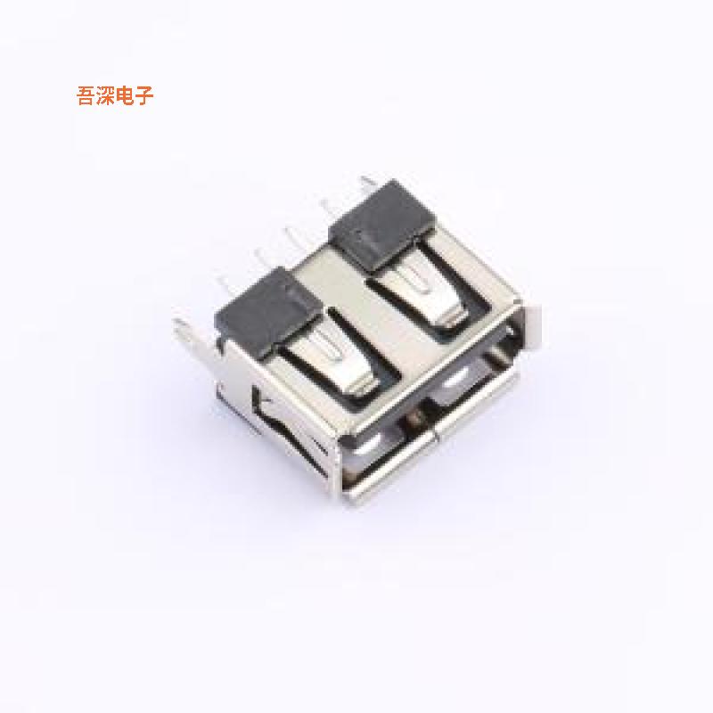 U-A-24DD-Y-6A |AF短体直插卷边PBT黑胶铜壳USBUSB插件