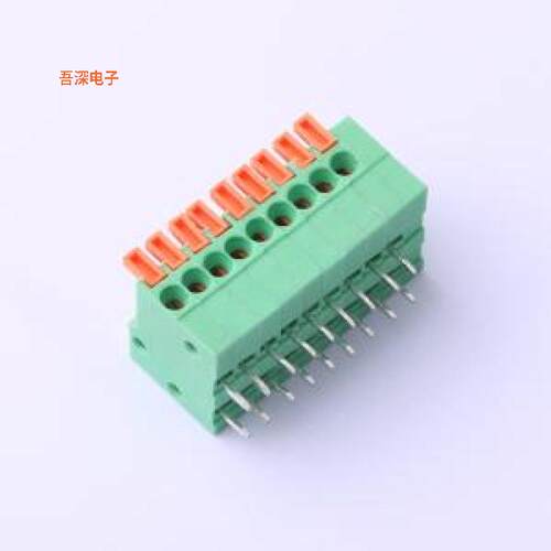 DB141R-2.54-9P-GN |原装弯插,P=2.54mm弹簧式