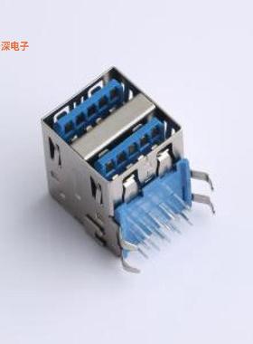 USB-303WSD-BRW |Type-A 母 弯插 双层USB2.0USB插件