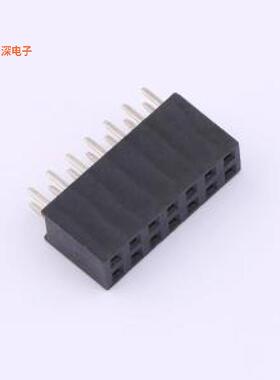 PM2.54-2X7PM-H85 |间距:2.54mm 2x7P 直插排母插件,P=2.54mm