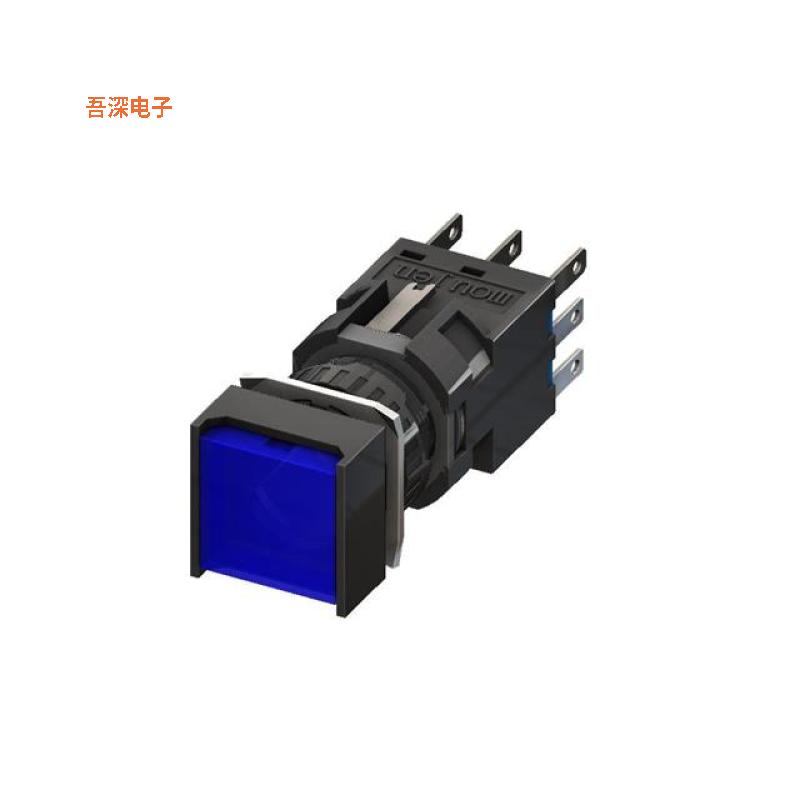 M6P-BMS2-220B |前面板安装PB-MOM-DPDT-220VAC-BLUE
