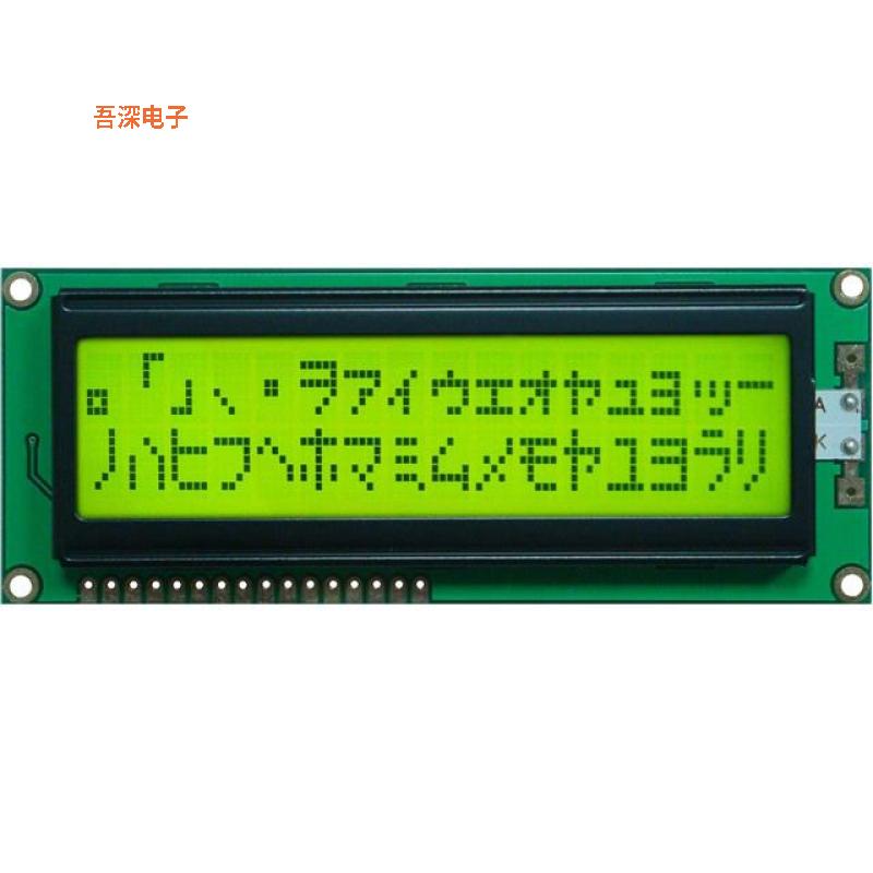 GFC1602AE-YPOEJSB |32.016X2STN-YYELLOW GREEN,100*38.
