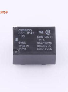 G6C-1114P-US DC5 |原装插件RELAY GEN PURPOSE SPST 10A 5V