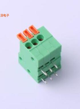 DB141R-2.54-3P-GN |原装弯插,P=2.54mm弹簧式接线