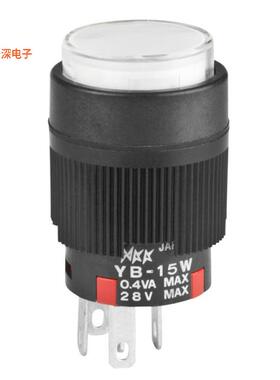 YB15WCKG01-6B-JB |前面板安装SWITCH PUSH SPDT 0.4VA 28V