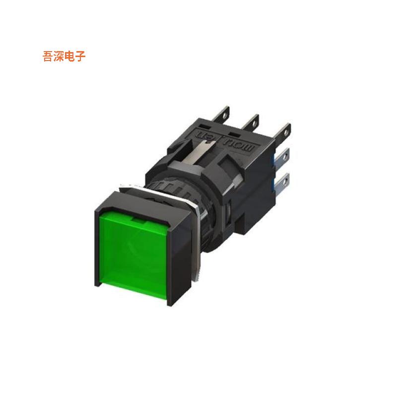 M6P-BAS2-220G |前面板安装PB-ALT-DPDT-220VAC-GREEN